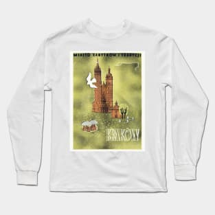 Krakow Poland Vintage Poster 1930s Long Sleeve T-Shirt